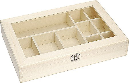 HOBBY - KP CUTIE LEMN 32.2*23.5*5.8CM CAPAC STICLA 8735226