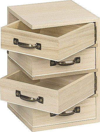 KP CASETA BIJUTERII MINIATURALA  LEMN 4 SERTARE 12*12*18.5CM 8735250 [1]