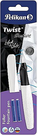 HE STILOU PELIKAN TWIST M GRIP ERGONOMIC ALB/NEGRU  CU 2 REZERVE 824637 [1]