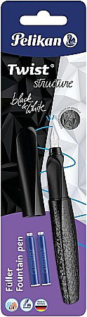 HE STILOU PELIKAN TWIST M GRIP ERGONOMIC ALB/NEGRU  CU 2 REZERVE 824637 [2]