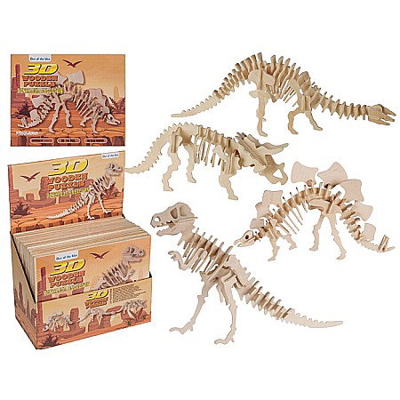 Jocuri Educative si Puzzle-uri - BLU PUZZLE LEMN 3D 12*30CM SCHELET DE DINOZAUR 76/6045
