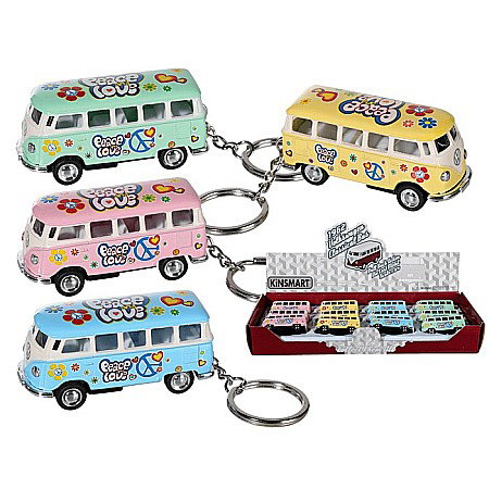 BLU BRELOC CHEI 6.5CM VW T1 BUS 1962 - PEACE&LOVE 56/0094 [0]