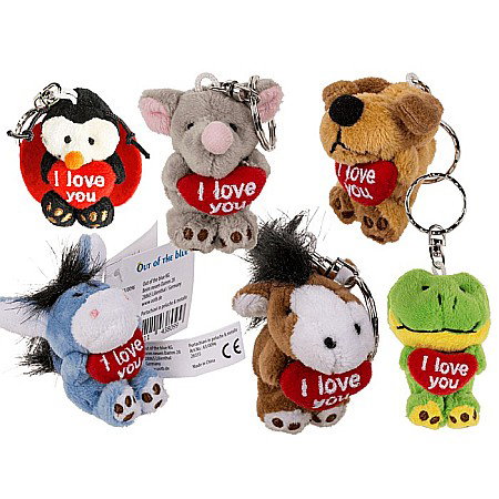 BLU BRELOC METALIC JUCARII PLUSH 6CM I LOVE YOU DIVERSE MODELE 63/0096 [0]