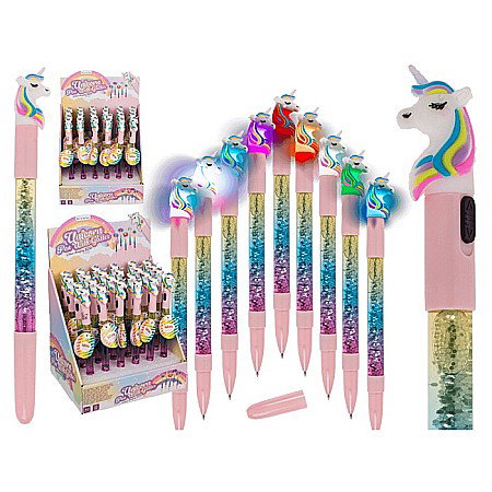 Instrumente pentru scris kids - PIX UNICORN CU SCLIPICI SI LED COLORAT 24 CM 29/2803