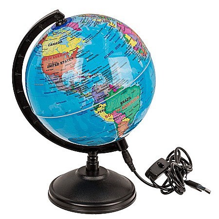 BLU GLOB PAMANTESC CU LED 15.5CM INCARCARE USB 57/1206 [0]