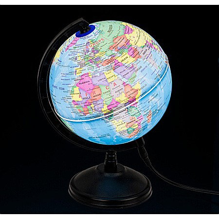 BLU GLOB PAMANTESC CU LED 15.5CM INCARCARE USB 57/1206 [2]