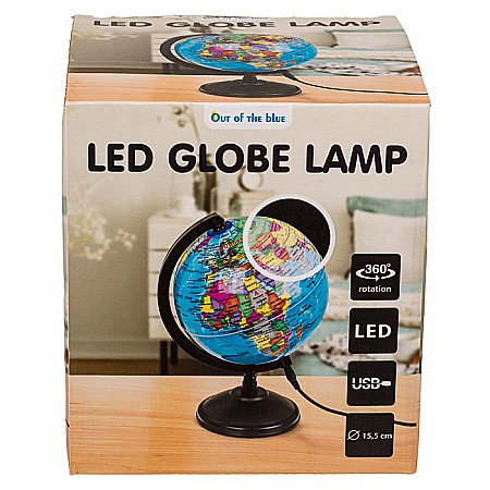BLU GLOB PAMANTESC CU LED 15.5CM INCARCARE USB 57/1206 [6]