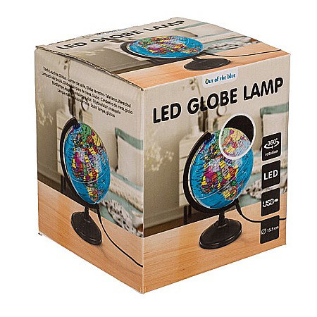 BLU GLOB PAMANTESC CU LED 15.5CM INCARCARE USB 57/1206 [7]