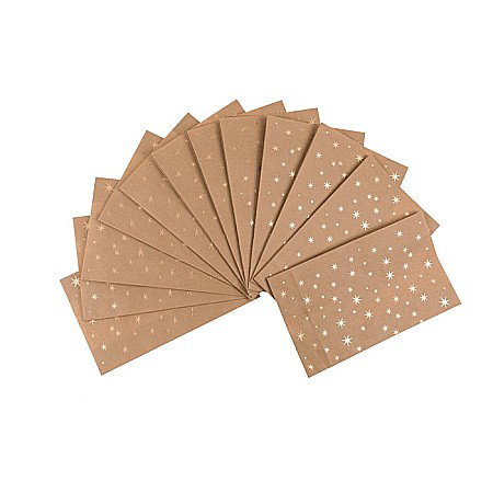 BLU SACOSA CADOU 20*12*6CM KRAFT ARTIZANALA 12/SET STARS, CU SFOARA DE IUTA SI ETICHETA 180756 [5]
