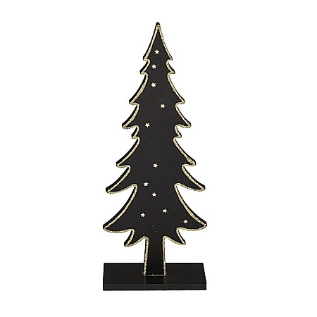 BLU BRAD DECOR 12*5*31CM DIN LEMN NEGRU CU STELUTE AURII 960427 [1]