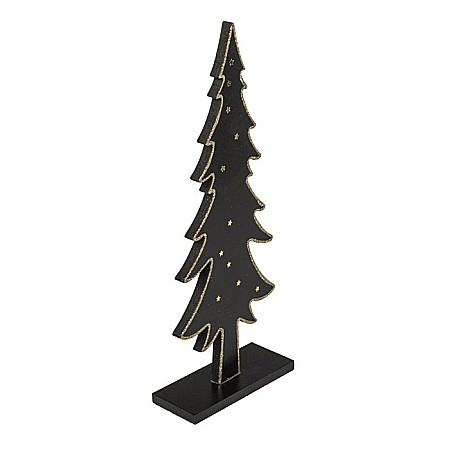 BLU BRAD DECOR 12*5*31CM DIN LEMN NEGRU CU STELUTE AURII 960427 [2]