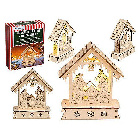 DE SEZON - BLU DECORATIUNE LUMINOASA 3D LEMN 12*14CM NASTEREA DOMNULUI 939126