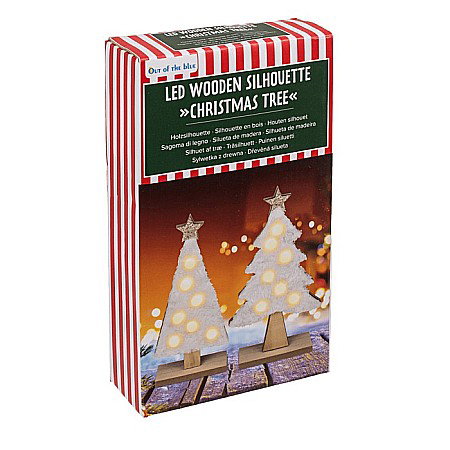 BLU DECORATIUNE LUMINOASA 3D LEMN 10*25CM POM DE CRACIUN 939128 [2]