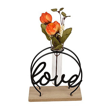 BLU SUPORT METALIC PT PLANTE PE BAZA DE LEMN LOVE 144396 [2]