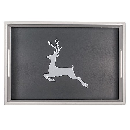 BLU TAVA LEMN CRACIUN - REN 35*24CM ALB/GRI 144466 [2]