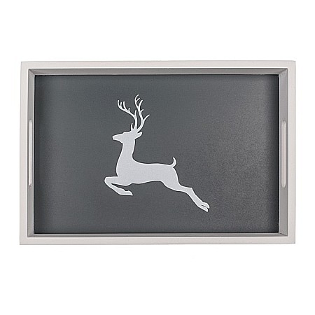 BLU TAVA LEMN CRACIUN - REN 30*20CM ALB/GRI 144466 [1]