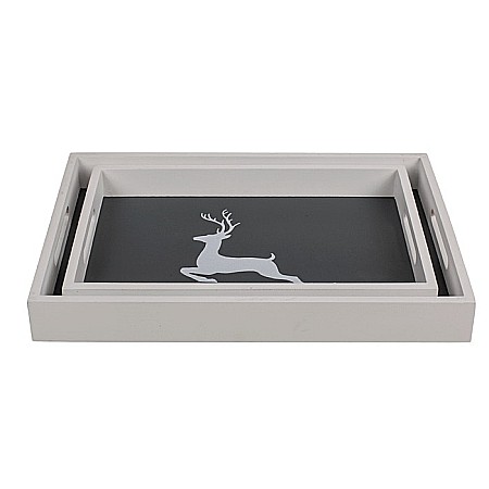 BLU TAVA LEMN CRACIUN - REN 30*20CM ALB/GRI 144466 [3]