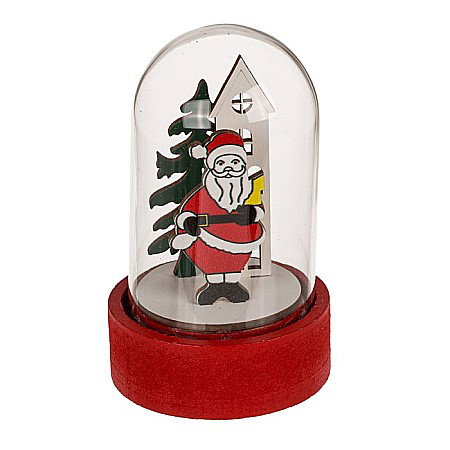 BLU DECORATIUNE LUMINOASA CRACIUN 8CM CU CUPOLA DE STICLA 160066 [2]