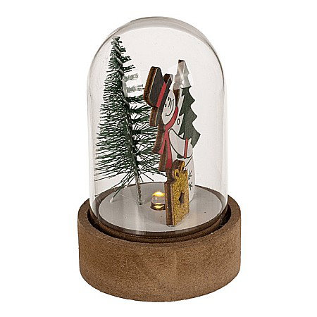 BLU DECORATIUNE LUMINOASA CRACIUN 8CM CU CUPOLA DE STICLA 160066 [6]