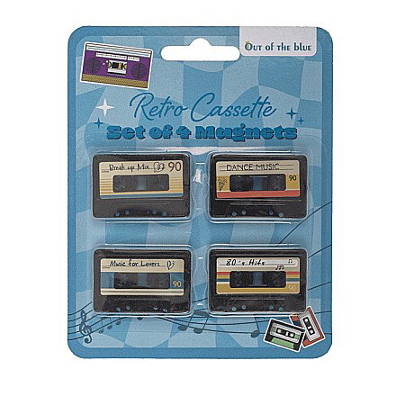 BLU MAGNET FRIGIDER CASETA AUDIO RETRO 3*4.2CM 4/SET 33/5972 [0]