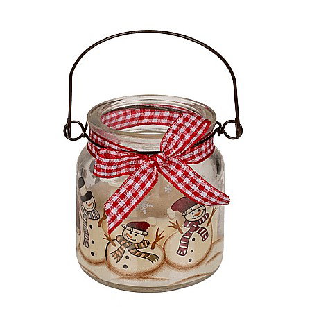 BLU SUPORT LUMANARE DIN STICLA 6*6.5CM CU MANER METALIC, COUNTRY CHRISTMAS 945044 [4]