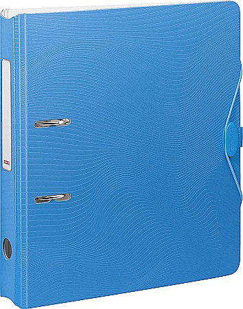 Bibliorafturi - BR BIBLIORAFT A4 5CM PP WAVE COLOR CODE ALBASTRU AZUR 2043533