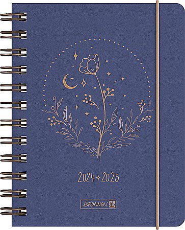BR AGENDA SCOLARA SPIRA A6 DATATA ZILNIC 2024-2025 CU ELASTIC MOON FLOWER 71775025 [0]
