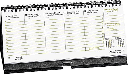 BR CALENDAR BIROU SAPTAMANAL 2025 28.5*12CM SPIRA NEGRU 87060905 [3]