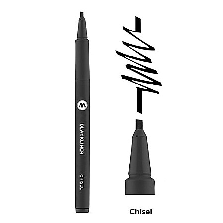FINE ARTS&GRAPHICS - SCR Blackliner CHISEL 1+3mm black MOLOTOW MLW624