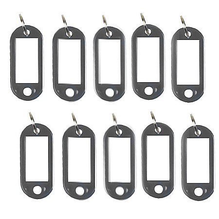 Breloc/ Inel chei, Eticheta bagaje - ND ETICHETE CHEI CASA PLASTIC NEGRU 10/SET CSA0049