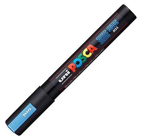 Markere Acrilice - MARKER UNI POSCA UNIVERSAL 5M 1.8-2.5 MM M645/43929 ALBASTRU METALIZAT