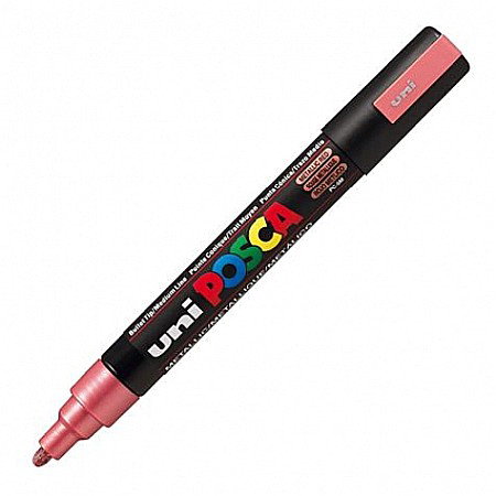 Markere Acrilice - MARKER UNI POSCA UNIVERSAL 5M 1.8-2.5 MM M641/43931 ROSU METALIZAT