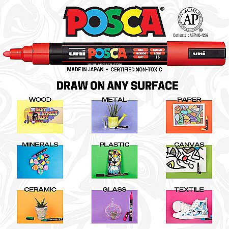 MARKER UNI POSCA PC-3M 0.9-1.3MM BASIC 8 CULORI/SET 38190 [5]