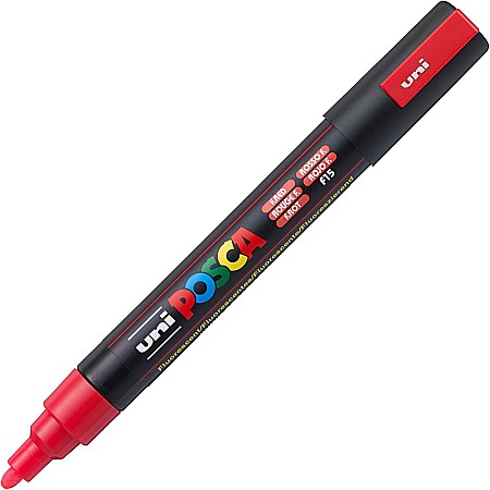 Markere universale Posca Uni - MARKER UNI POSCA UNIVERSAL 5M 1.8-2.5 MM M1457/44315 ROSU FLUORESCENT