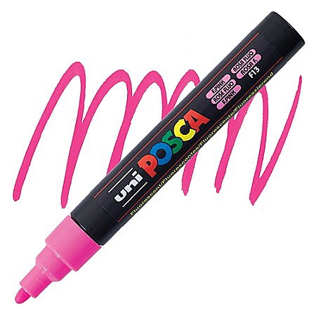 MARKER UNI POSCA UNIVERSAL 5M 1.8-2.5 MM 44316 ROZ FLUORESCENT [1]