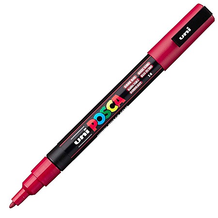 MARKER UNI POSCA UNIVERSAL 3M 0.9-1.3 MM M1198/29434 ROSU INCHIS [1]