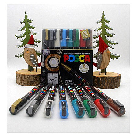 MARKER UNI POSCA PC-3M 0.9-1.3MM HOLIDAY 8 CULORI/SET 42588 [1]
