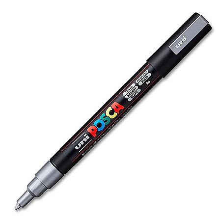 Markere Acrilice - MARKER UNI POSCA UNIVERSAL 3M 0.9-1.3 MM M439/14143 ARGINTIU