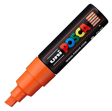 MARKER UNI POSCA PC-8K UNIVERSAL VARF TESIT 8MM PORTOCALIU INCHIS M31 [1]