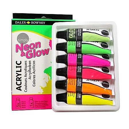 FIL CULORI ACRIL DALER ROWNEY NEON & GLOW 12ML 6/SET 126500306 [1]