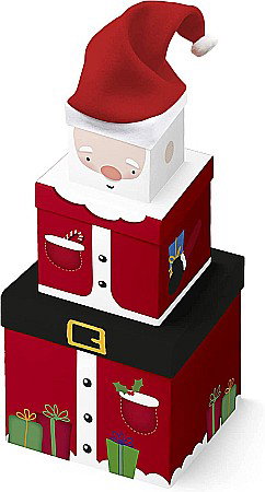 Cutii, Sacose, Pungi, Ambalaje Christmas - CF CUTIE CADOU 3/SET MOS CRACIUN PLUSH X-31073-BXC