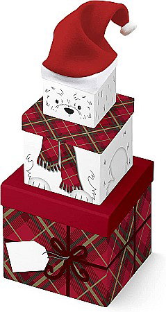 Cutii, Sacose, Pungi, Ambalaje Christmas - CF CUTIE CADOU 3/SET OM DE ZAPADA PLUSH CRACIUN X-31094-BXC
