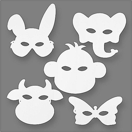 Machiaj, Tatuaje, Masti - CC MASCA COPII Animal Masks, 13-24 cm, W: 20-28 cm, White, 16/SET 95201