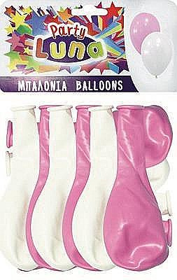 Baloane latex - DIA BALOANE CULORI ASORTATE LUNA 24/SET ROZ-ALB 88931