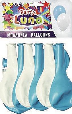 Baloane latex - DIA BALOANE CULORI ASORTATE LUNA 24/SET ALBASTRU-ALB 88932