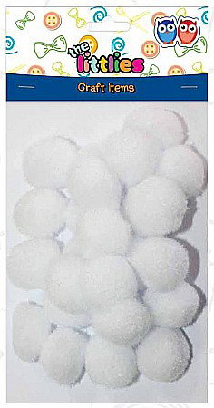 Pom-pom/ Sarma plusata - DIA POM POM THE LITTLIES 25MM 25/SET ALBI 646677