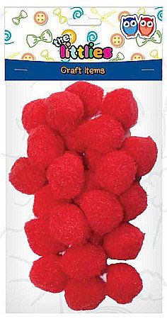 Pom-pom/ Sarma plusata - DIA POM POM THE LITTLIES 25MM 25/SET ROSII 646678