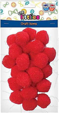 Pom-pom/ Sarma plusata - DIA POM POM THE LITTLIES 15MM 60/SET ROSII 646699