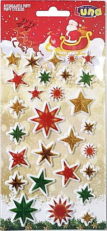 Abtibilduri, Stickere Christmas - DIA STICKERS CRACIUN 10*22CM PUFFY GLITTER 621136