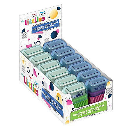 DIA ASCUTITOARE DUBLA CU RADIERA THE LITTLIES 2 CCULORI 646946 [1]